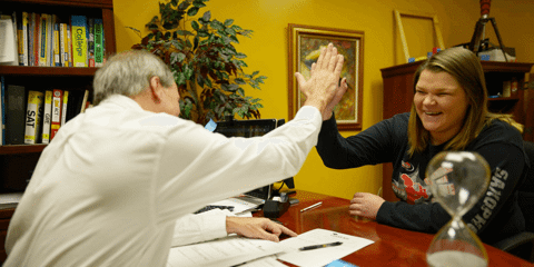 tom pabin and student