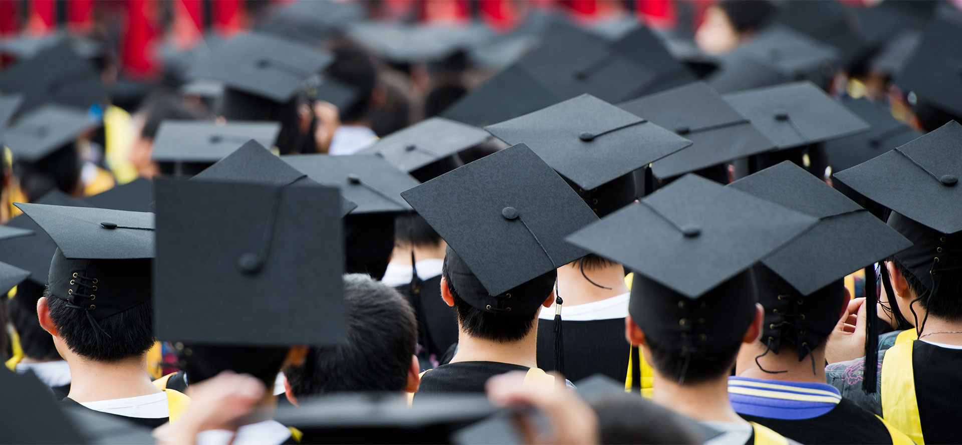 Graduating students hats