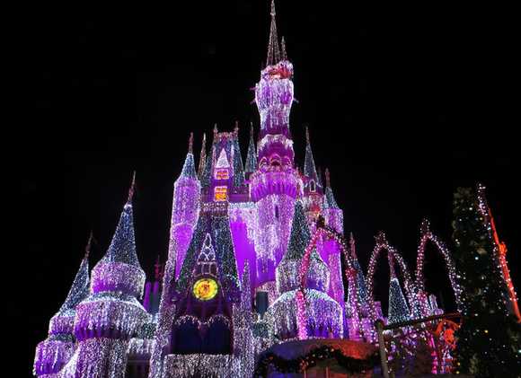 Disney World Castle with lights